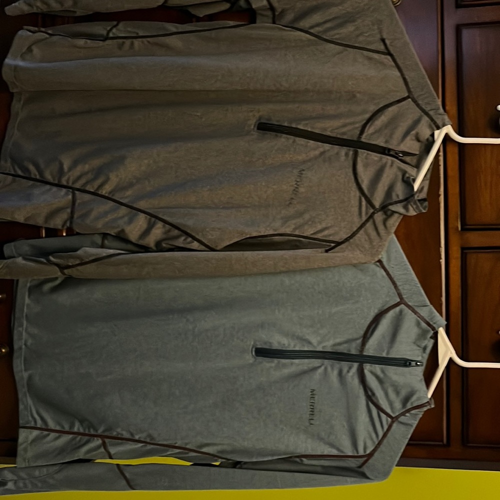 Two Merrell long sleeve pullovers